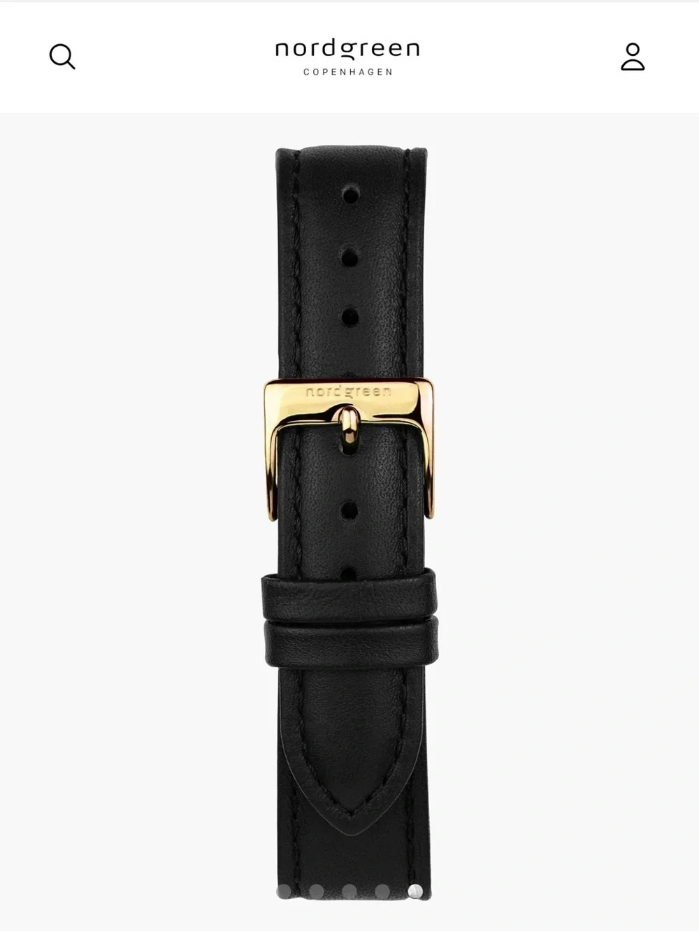 Nordgreen Native 36mm Women's Watch — Black Leather Strap & Gold Case